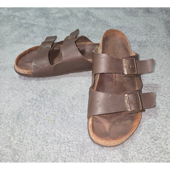 Birkenstock Shoes - Birkenstock Arizona Leather Sandals Brown Size 42 M9/9.5 W11/11.5 GUC